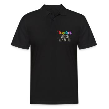 Enseignant au quotidien Conception de super-héros - Polo Homme - noir - Devant - Kai (181cm)