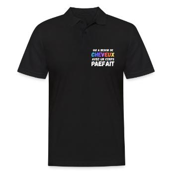 Man Humour Bald Gift Man Humour Joke Baldness - Polo Homme - noir - Devant - Kai (181cm)