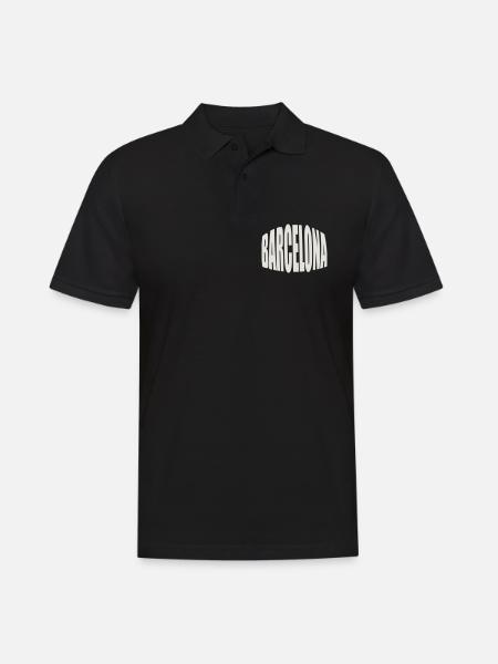 Barcelona Large Logo - Men's Polo Shirt - black