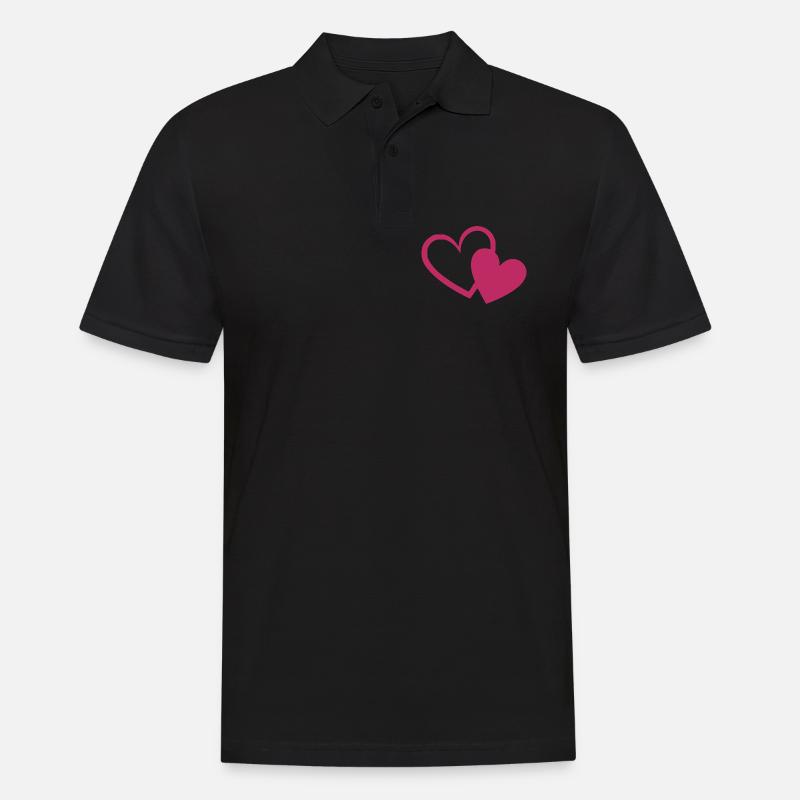 Valentinstag Herz rot Geschenk Valentinstag - Männer Poloshirt - Schwarz