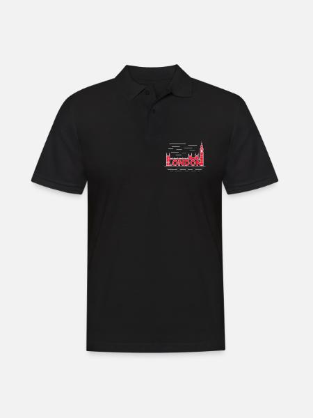 London Skyline Bold Red - Men's Polo Shirt - black