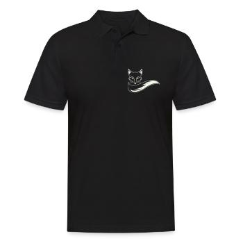 Fuchs Silhouette mit Schweif - Männer Poloshirt - Schwarz - Vorne - Kai (181cm)