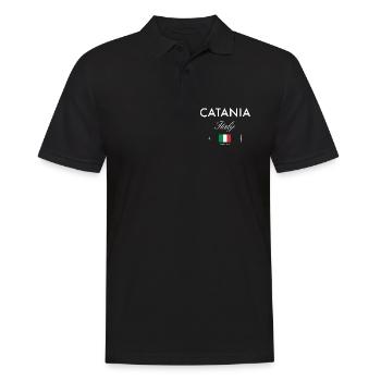 Souvenir de voyage des coordonnées de Catane Sicile - Polo Homme - noir - Devant - Kai (181cm)