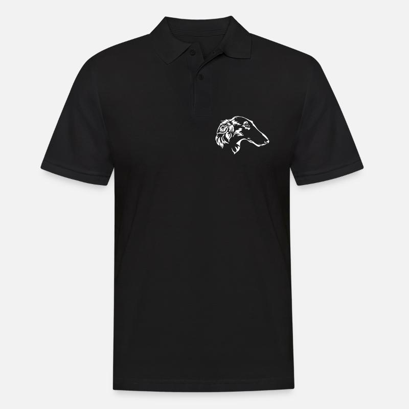 Barsoi Kopf "Black Edition" - Männer Poloshirt - Schwarz