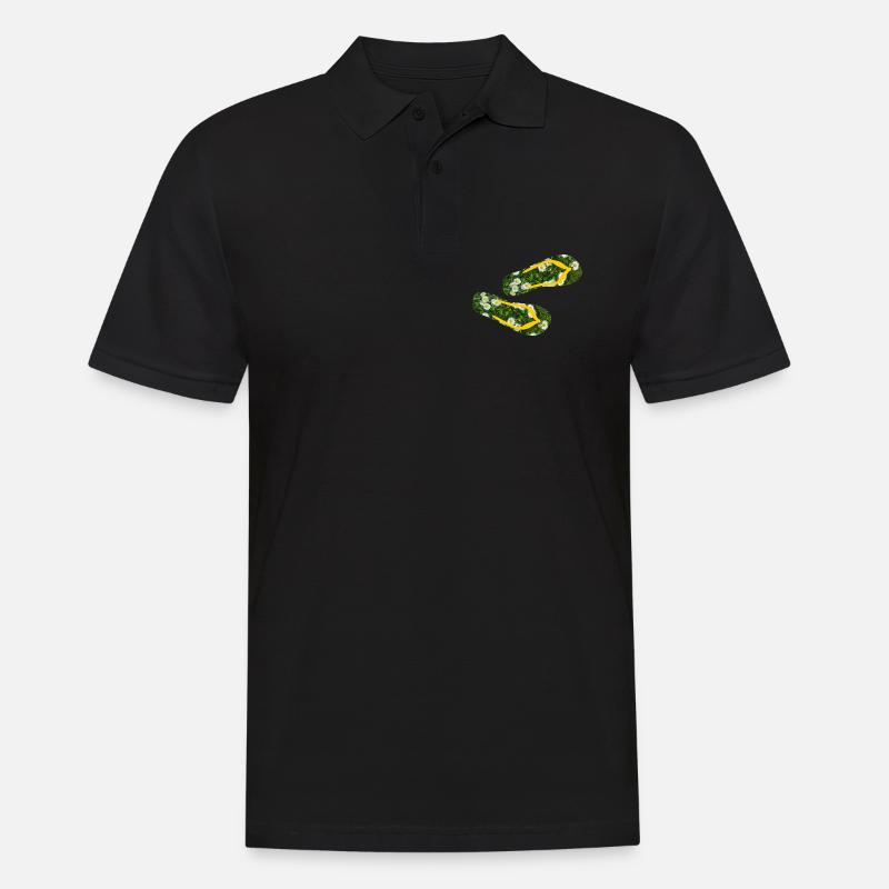 Latschen Gänseblümchen Flip Flops Camping Rasen - Männer Poloshirt - Schwarz