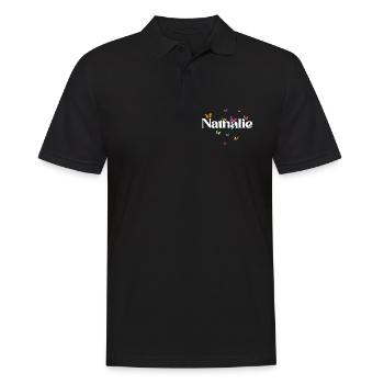 Beautiful girl's name with butterflies NATHALIE - Men's Polo Shirt - black - Front - Kai (181cm)