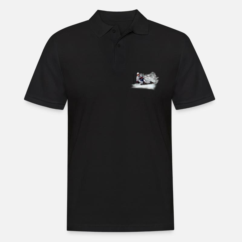 Abfahrt - Männer Poloshirt - Schwarz