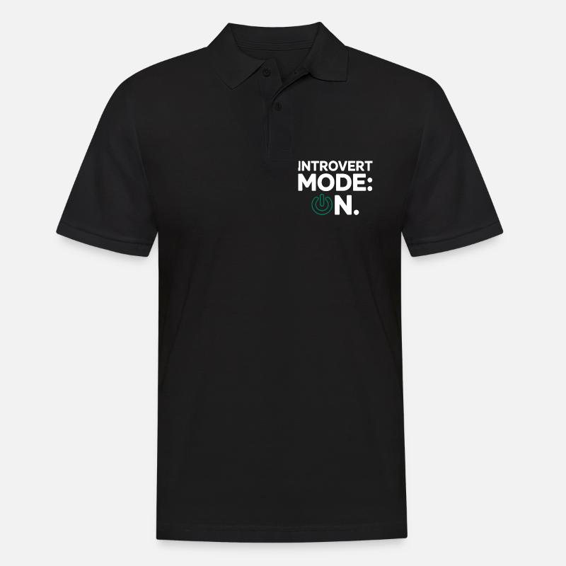 Mode introverti activé – Drôle de proverbe - Polo Homme - noir