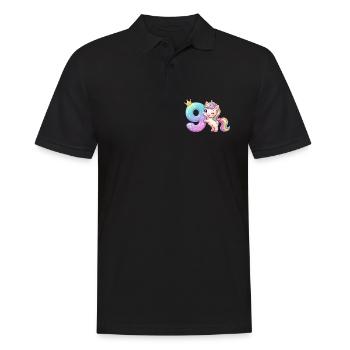 J’ai 9 ans d’anniversaire de la Fille Licorne de Kawaii - Polo Homme - noir - Devant - Kai (181cm)