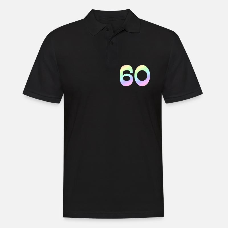 geschenkidee, 60 pastellfarbe - Männer Poloshirt - Schwarz