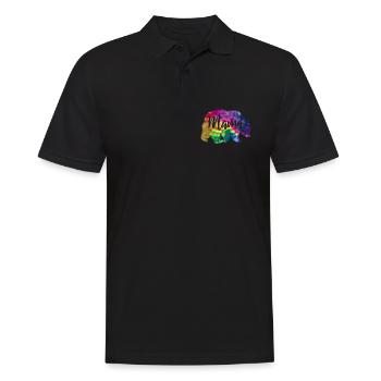 Mamabär Bärin Tie Dye Batik Bär - Männer Poloshirt - Schwarz - Vorne - Kai (181cm)