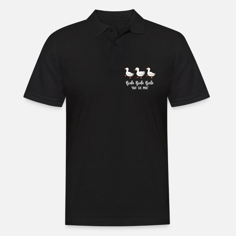 Biele Biele Biele "Ruf sie mal" - Männer Poloshirt - Schwarz