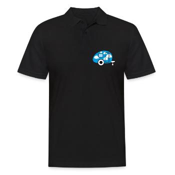 Caravan Wohnwagen Wolken Camper Camping Retro Fan - Männer Poloshirt - Schwarz - Vorne - Kai (181cm)