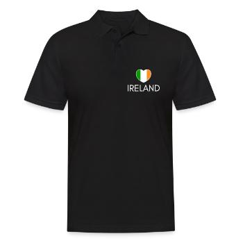 Cœur avec drapeau irlandais, j’aime l’Irlande - Polo Homme - noir - Devant - Kai (181cm)