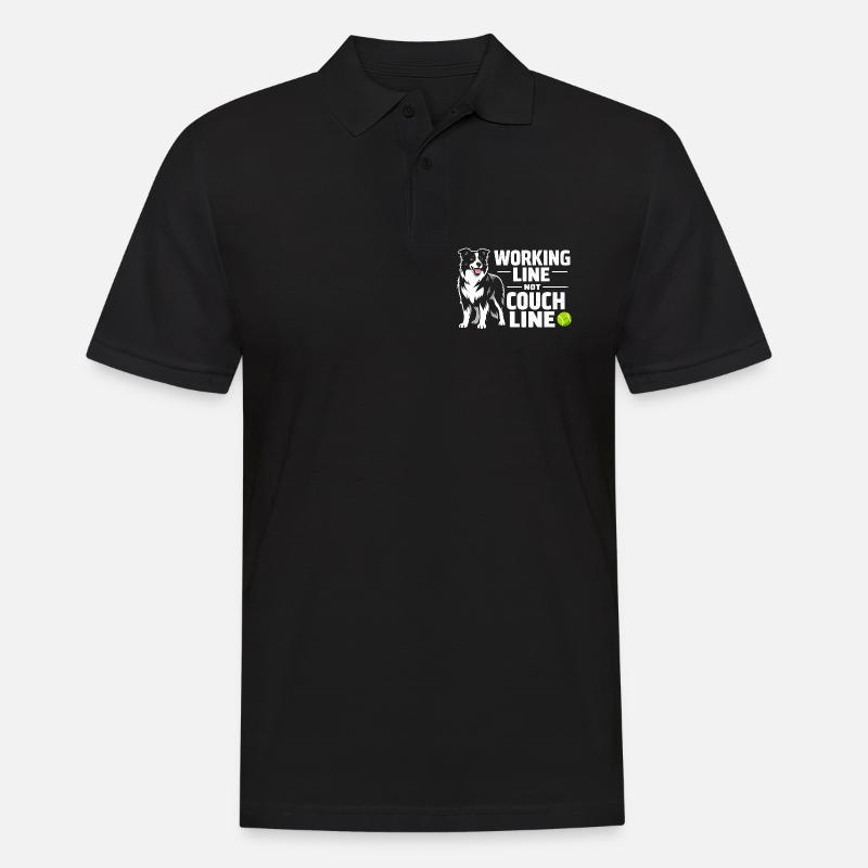 Arbeitslinie statt Sofa | Border Collie - Männer Poloshirt - Schwarz