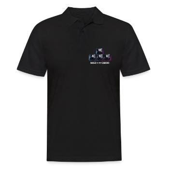 Lustiges Gaming Keyboard WASD mein Cardio Gamer - Männer Poloshirt - Schwarz - Vorne - Kai (181cm)
