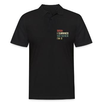 8th Birthday Design – Finally Eight Years Old - Men's Polo Shirt - black - Front - Kai (181cm)