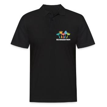 RECHENZENTRUM Gartenbau Gartenarbeiter - Männer Poloshirt - Schwarz - Vorne - Kai (181cm)
