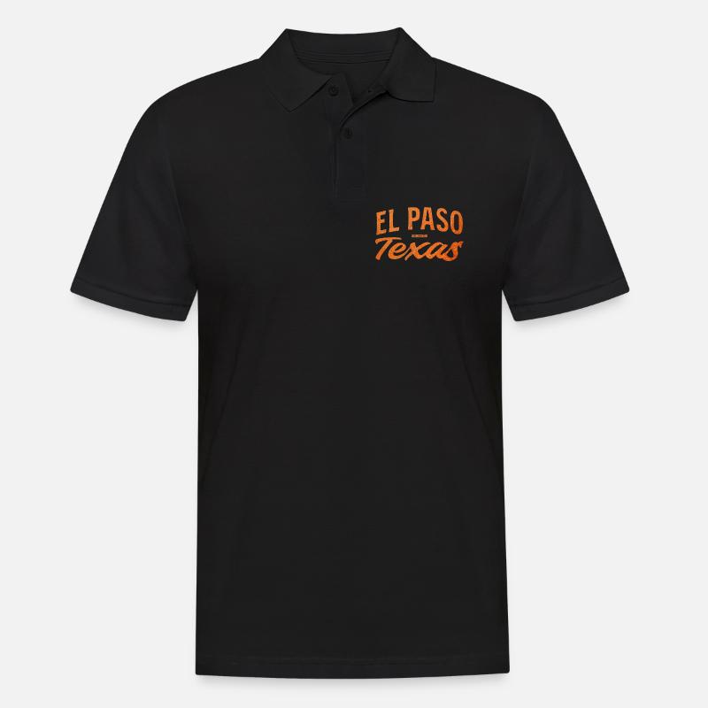 El Paso Texas Script Logo - Männer Poloshirt - Schwarz