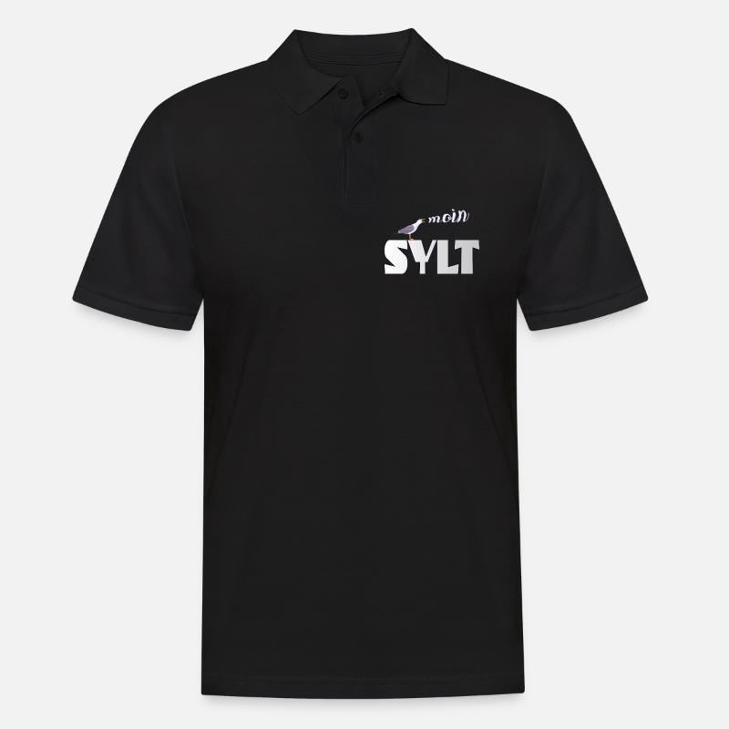 Sylt Möwe & Moin Design - Männer Poloshirt - Schwarz
