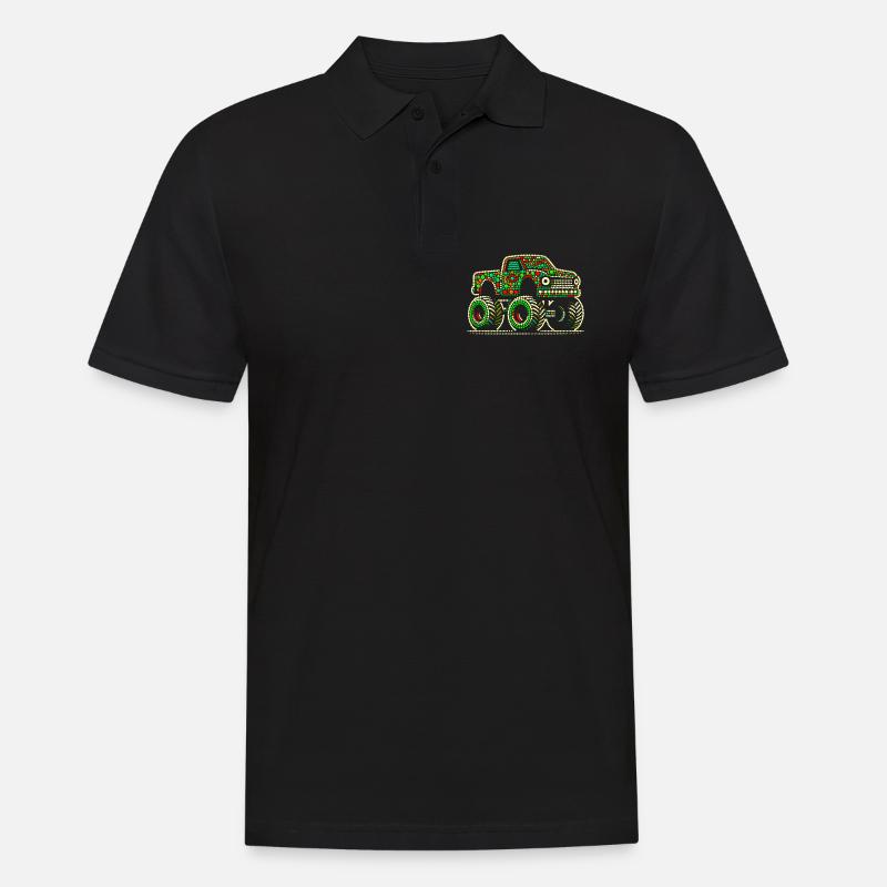 Fleckiges Hemd Beadwork Monster Truck - Männer Poloshirt - Schwarz