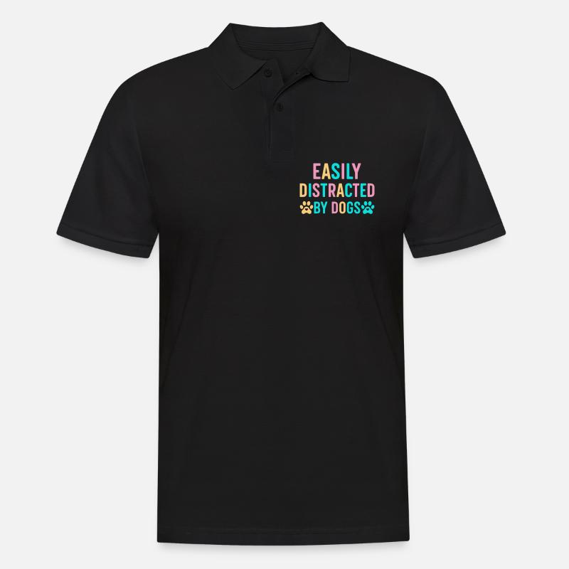 Leicht ablenkbar durch Hunde - Männer Poloshirt - Schwarz