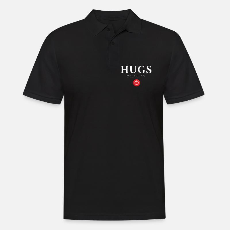 UMARMT Modo auf rotem Knopf - Männer Poloshirt - Schwarz