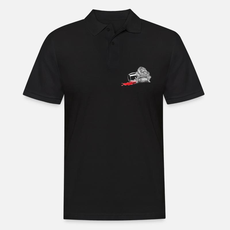 Beschwipste Eule - Männer Poloshirt - Schwarz