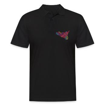 Sicile t-shirt carte nuage de mots trinacria - Polo Homme - noir - Devant - Kai (181cm)