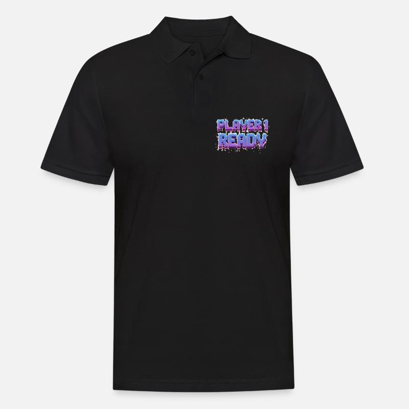 Player 1 Ready - Männer Poloshirt - Schwarz