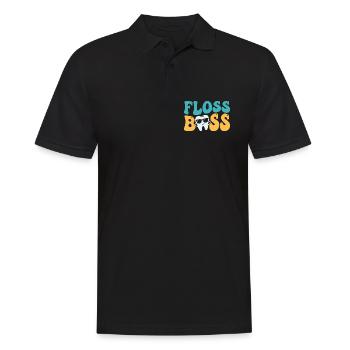 Assistant dentaire dentaire Floss - Polo Homme - noir - Devant - Kai (181cm)