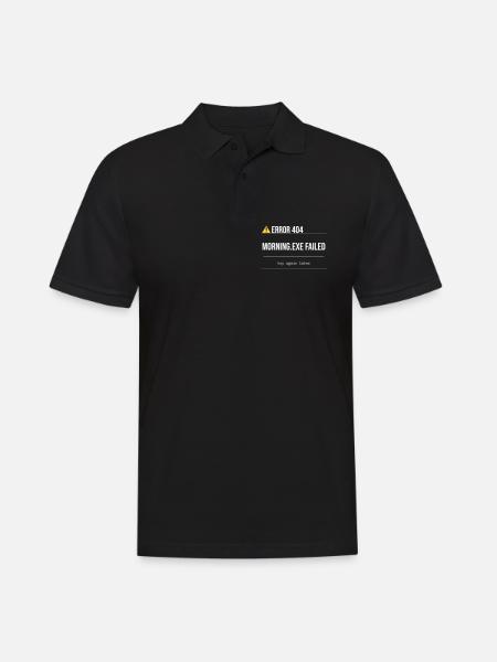 Error 404 - Morning.exe wurde nicht geladen - Männer Poloshirt - Schwarz