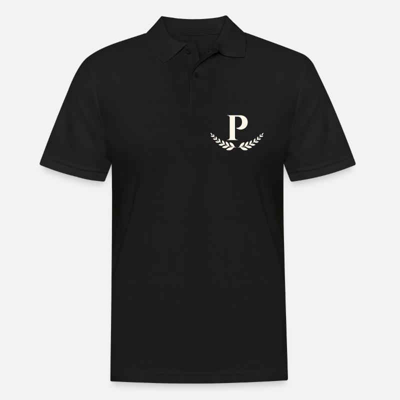 P - Männer Poloshirt - Schwarz