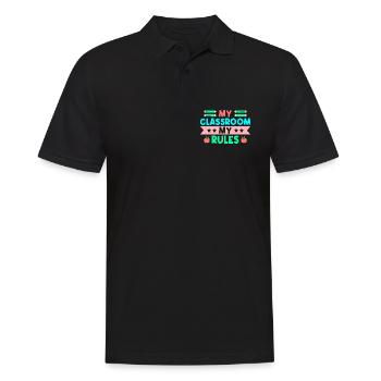 Enseignante de maternelle Classe Mes règles Maternelle - Polo Homme - noir - Devant - Kai (181cm)