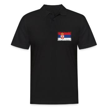 Pays Serbie - Polo Homme - noir - Devant - Kai (181cm)