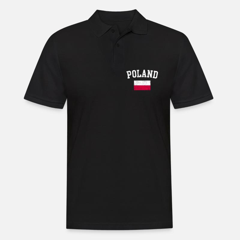 Typografie des polnischen Flaggenbogens - Männer Poloshirt - Schwarz