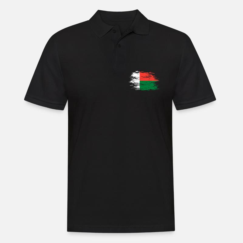 Drapeau de Madagascar utilisé - Polo Homme - noir