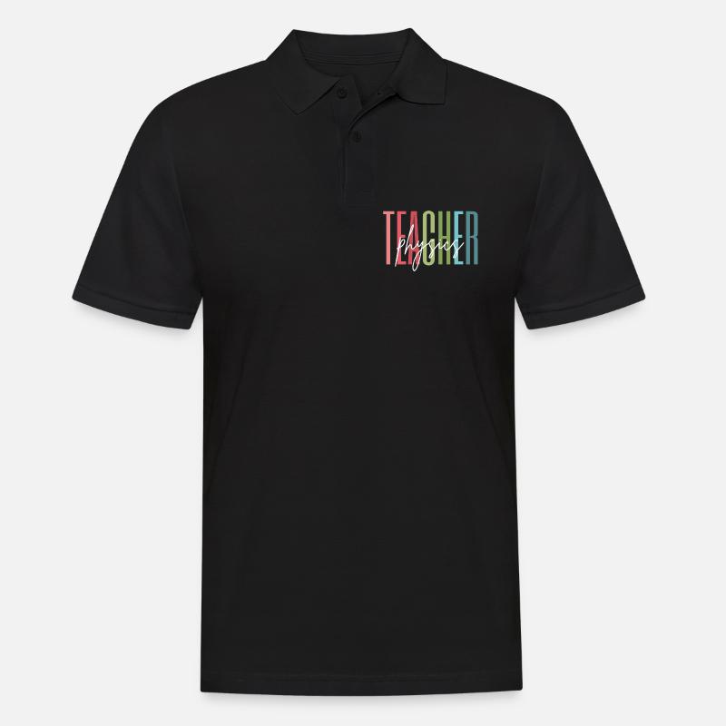 Physik Lehrerin Schule Geschenk - Männer Poloshirt - Schwarz