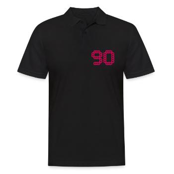 90. 90 ANS. 90e ANNIVERSAIRE. ANNIVERSAIRE 90 ANS. - Polo Homme - noir - Devant - Kai (181cm)