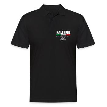 Palermo - Männer Poloshirt - Schwarz - Vorne - Kai (181cm)