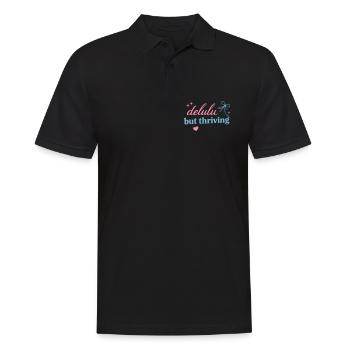 Delhu Thriving Script Logo - Männer Poloshirt - Schwarz - Vorne - Kai (181cm)