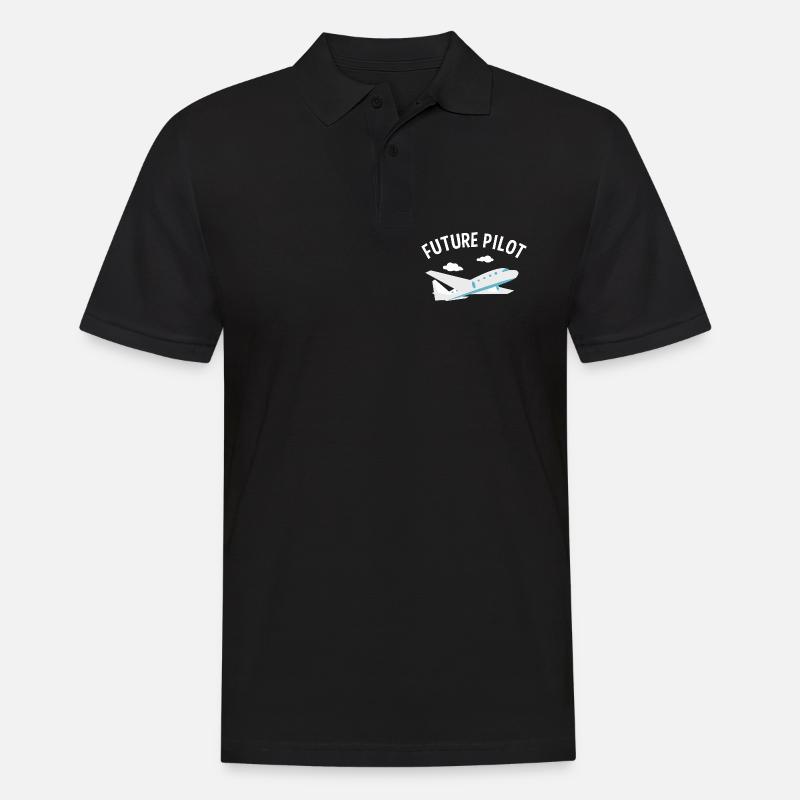 Zukünftiger Pilot Tee - Männer Poloshirt - Schwarz