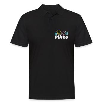 good_vibes - Männer Poloshirt - Schwarz - Vorne - Kai (181cm)