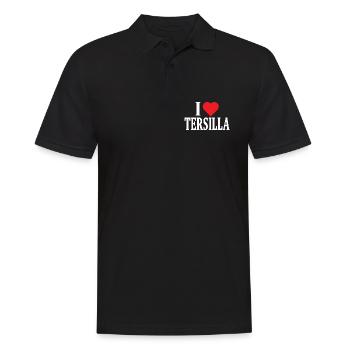 J’aime Tersilla t-shirt t-shirt idée cadeau - Polo Homme - noir - Devant - Kai (181cm)