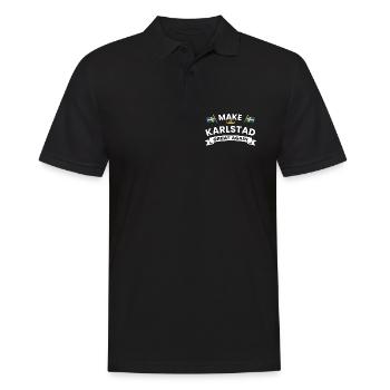 Karlstad Stor, wieder – Flagge und Krone - Männer Poloshirt - Schwarz - Vorne - Kai (181cm)