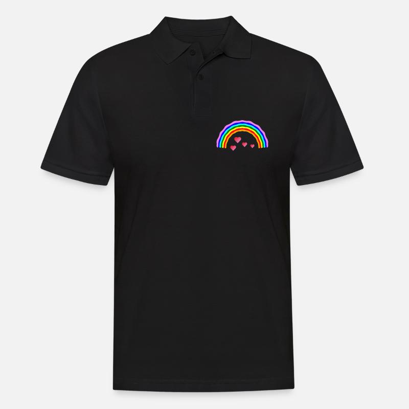Regenbogenherz Regenbogenherz - Männer Poloshirt - Schwarz