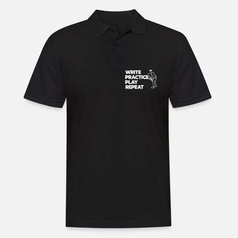 Writing, practicing, playing, repeating - Men's Polo Shirt - black