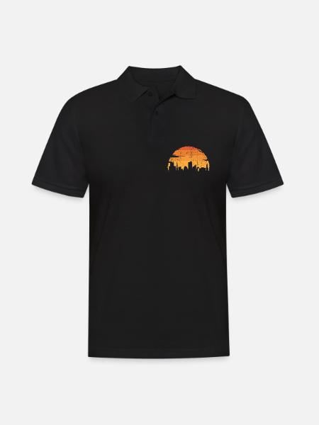 Sunset City Silhouette - Men's Polo Shirt - black