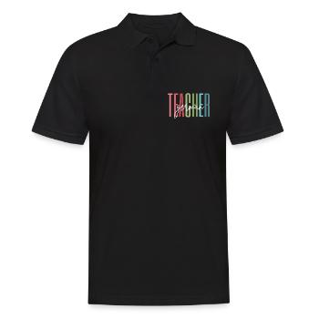 Deutsch Lehrerin Schule Geschenk - Männer Poloshirt - Schwarz - Vorne - Kai (181cm)