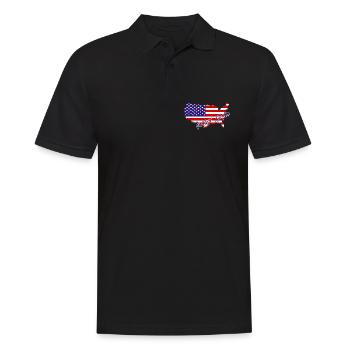 Map of the United States, American Pride - Men's Polo Shirt - black - Front - Kai (181cm)